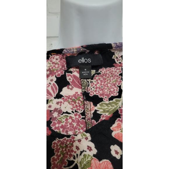 Ellos Floral Pattern Dress Hydrangea Tulip Lilly Summer Size 16 - Picture 3 of 3